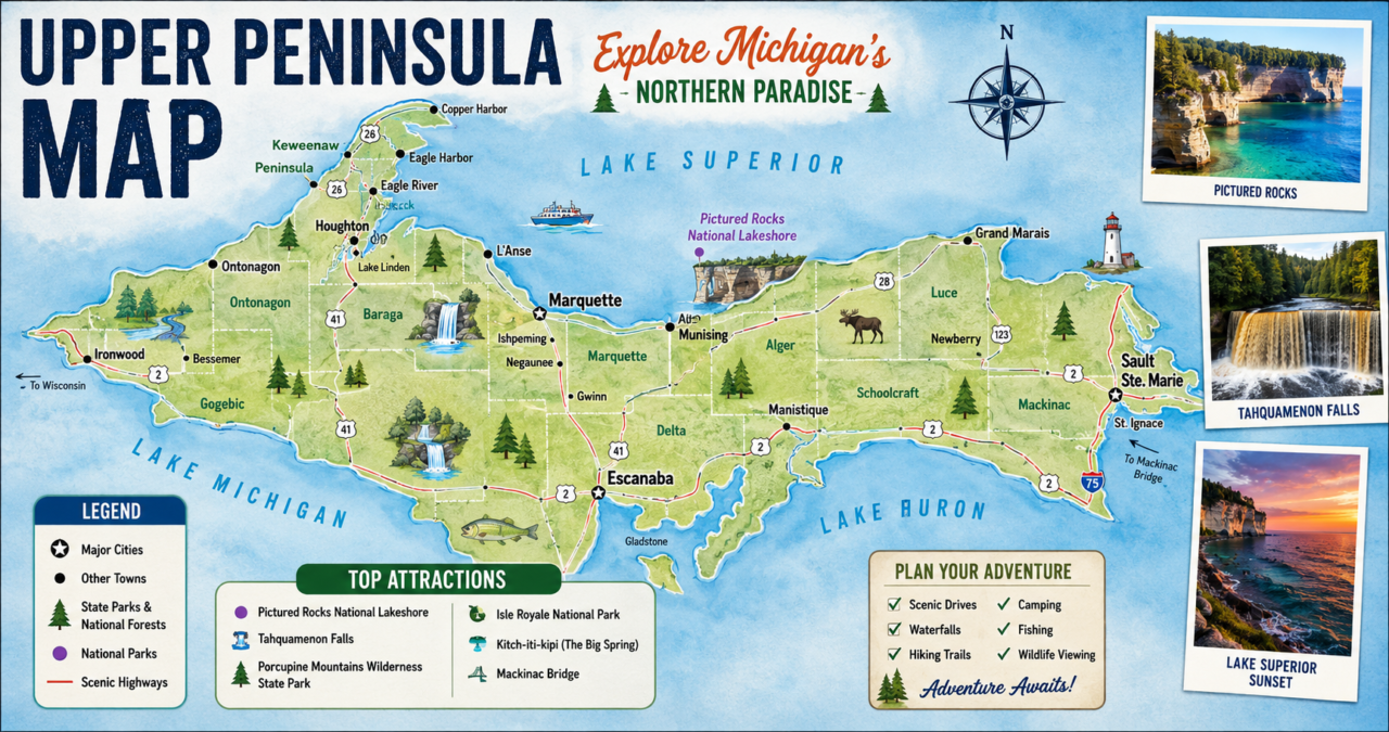 Upper Peninsula Map