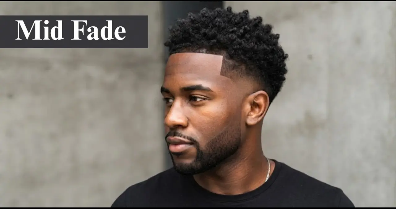 Mid Fade Black Men